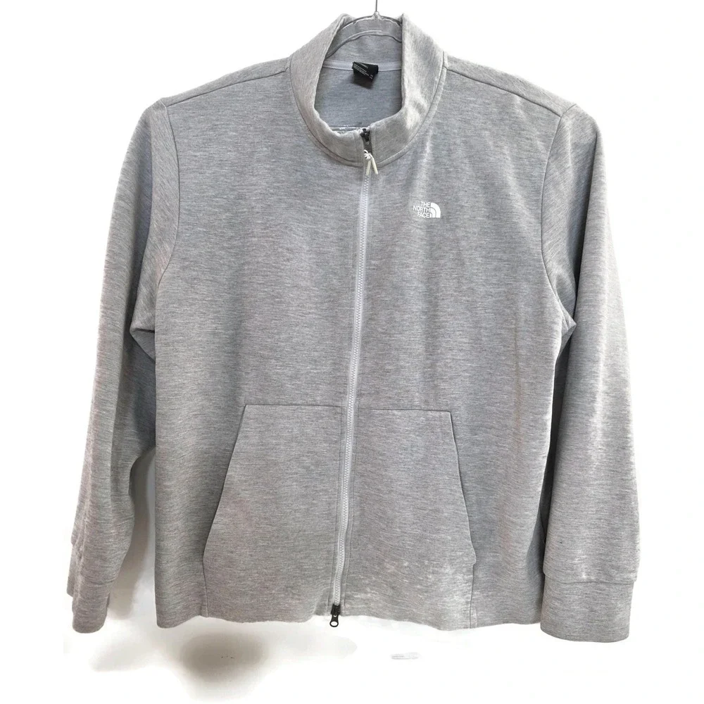 The North Face Jacket Mens Large Gray Full Zip Blend Sweatshirt Drawcord‎ Hem
